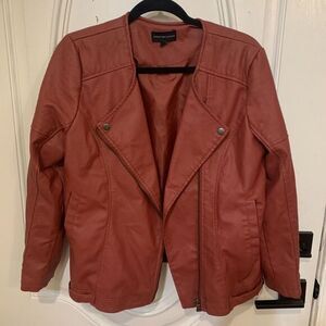 SIGNATURE STUDIO Red faux leather‎ Motorcycle Jacket womens Large